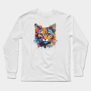 Cute cat pop art Long Sleeve T-Shirt